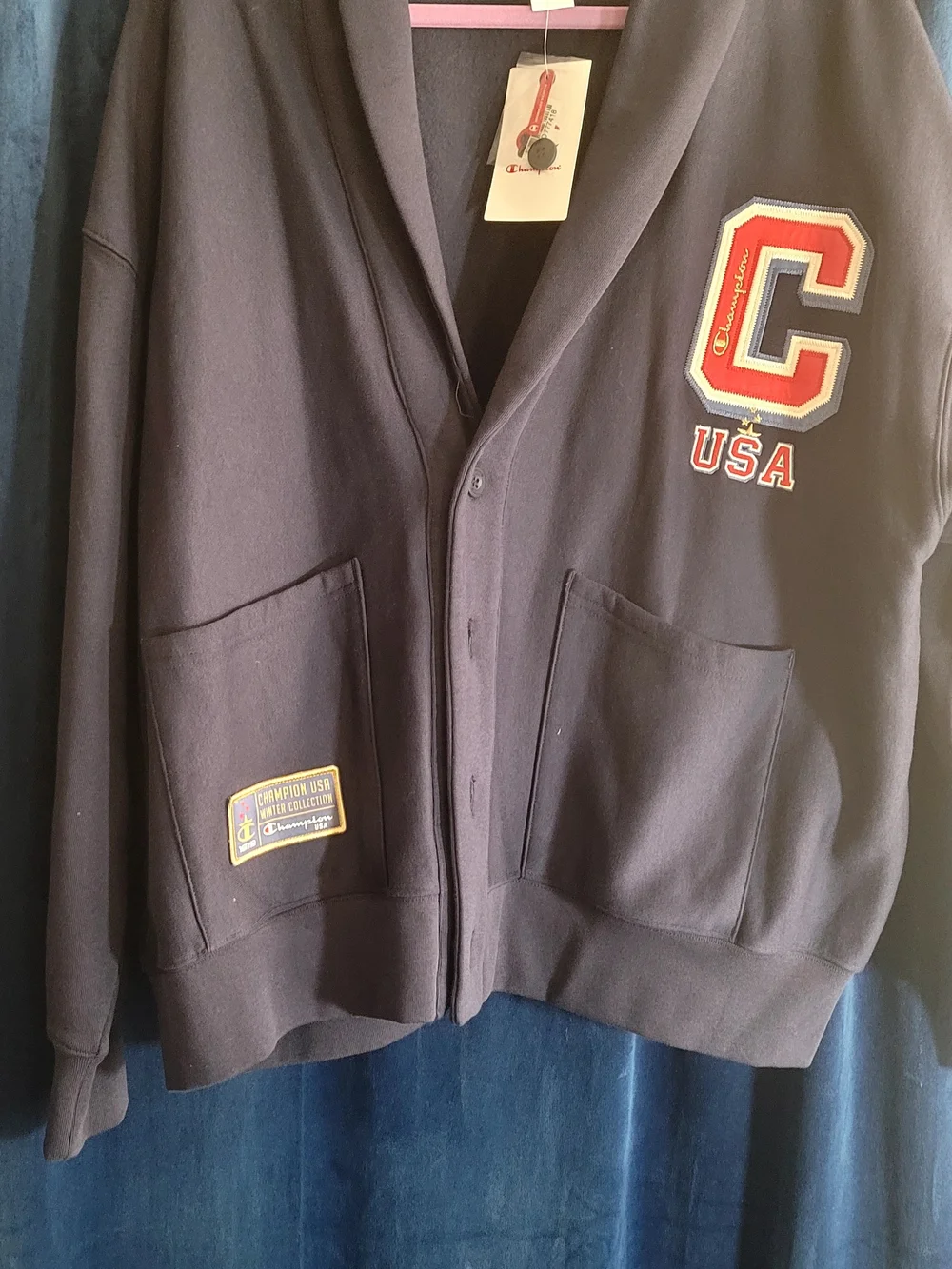 Champion Women's Dark Navy Blazer Jacket with Logo Tag